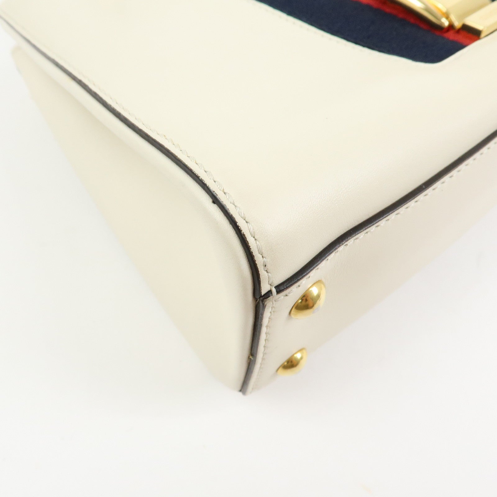 GUCCI Sylvie Sherry Leather 2Way Bag Hand Shoulder Bag White 460381