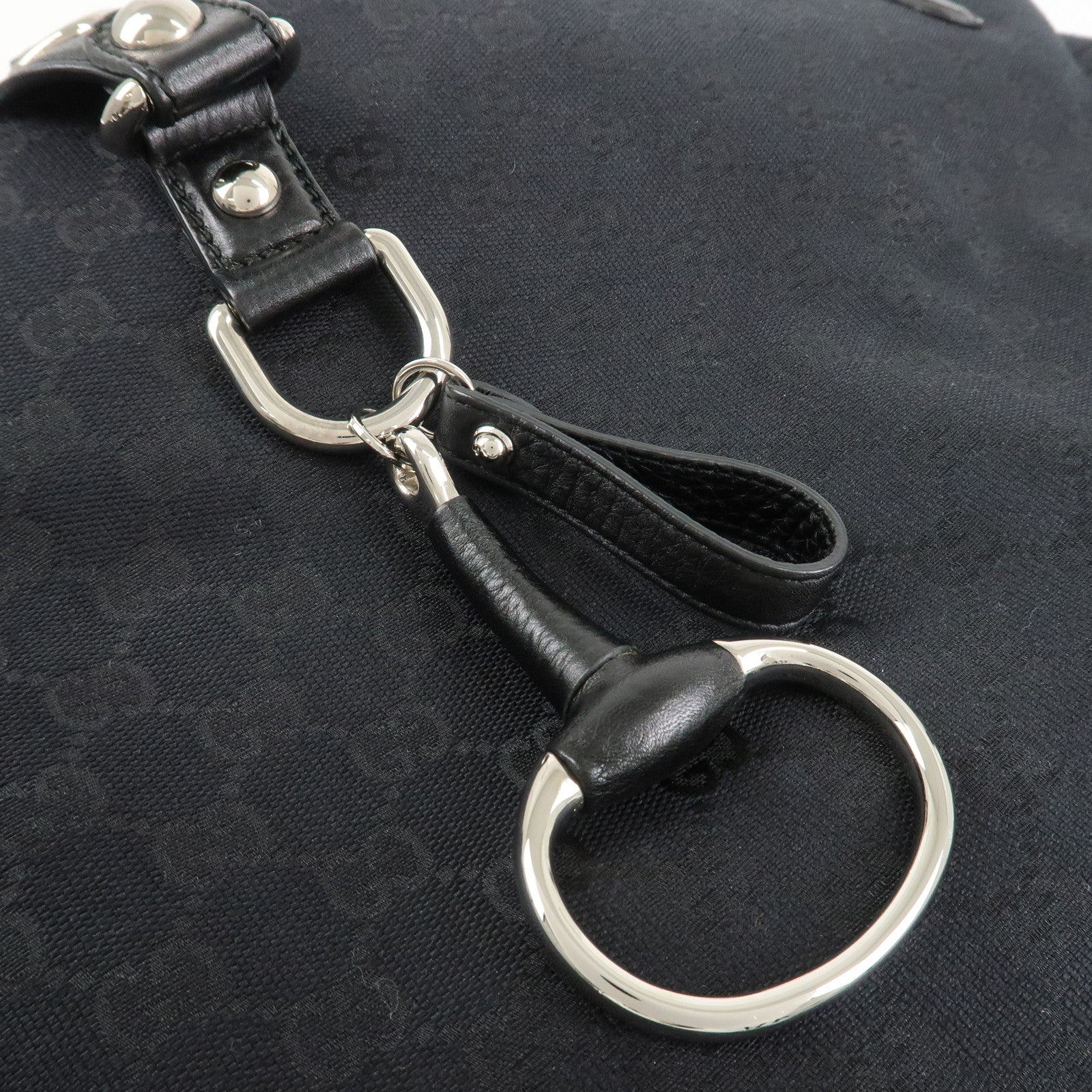 GUCCI Guccissima Leather Horsebit Tote Bag Black 229852 Used