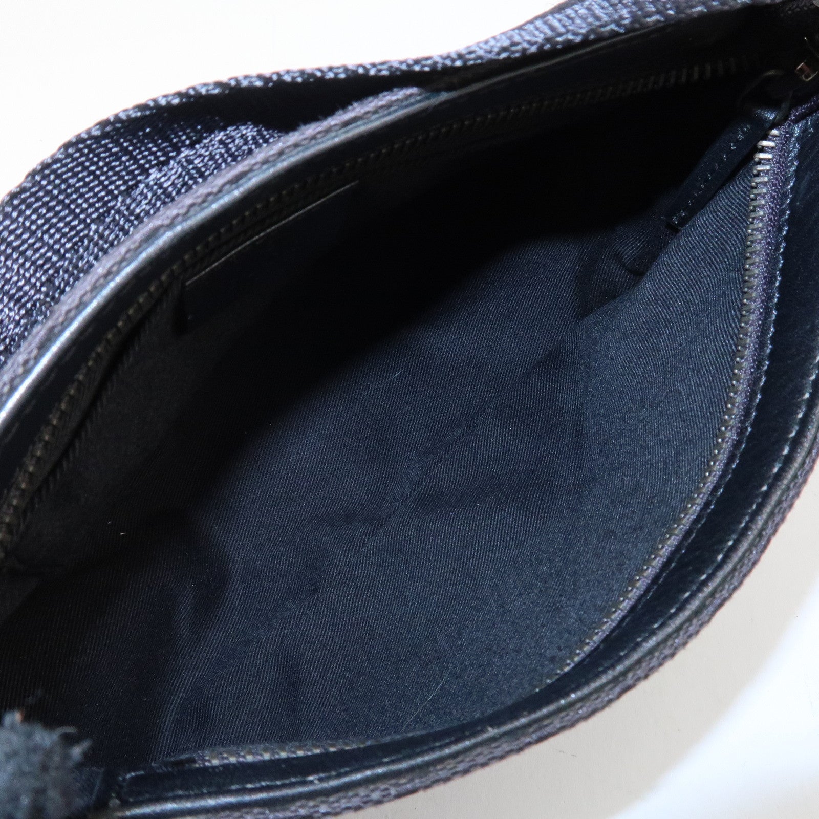 GUCCI GG Canvas Leather Mini Handbag Pouch Black 106644 Used