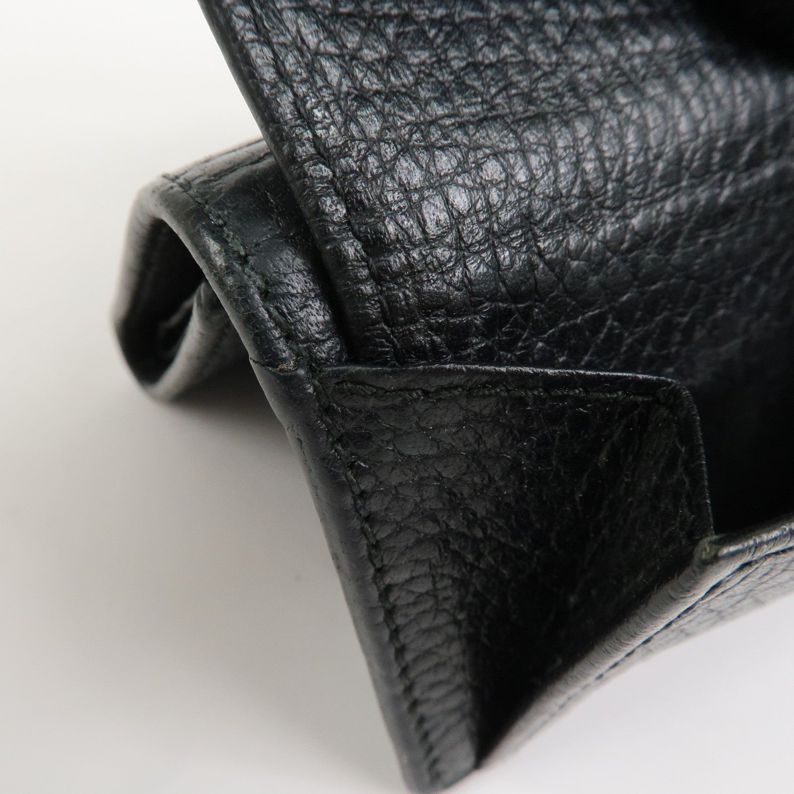 GUCCI GG Marmont Leather Tri-fold Compact Wallet Black 523277