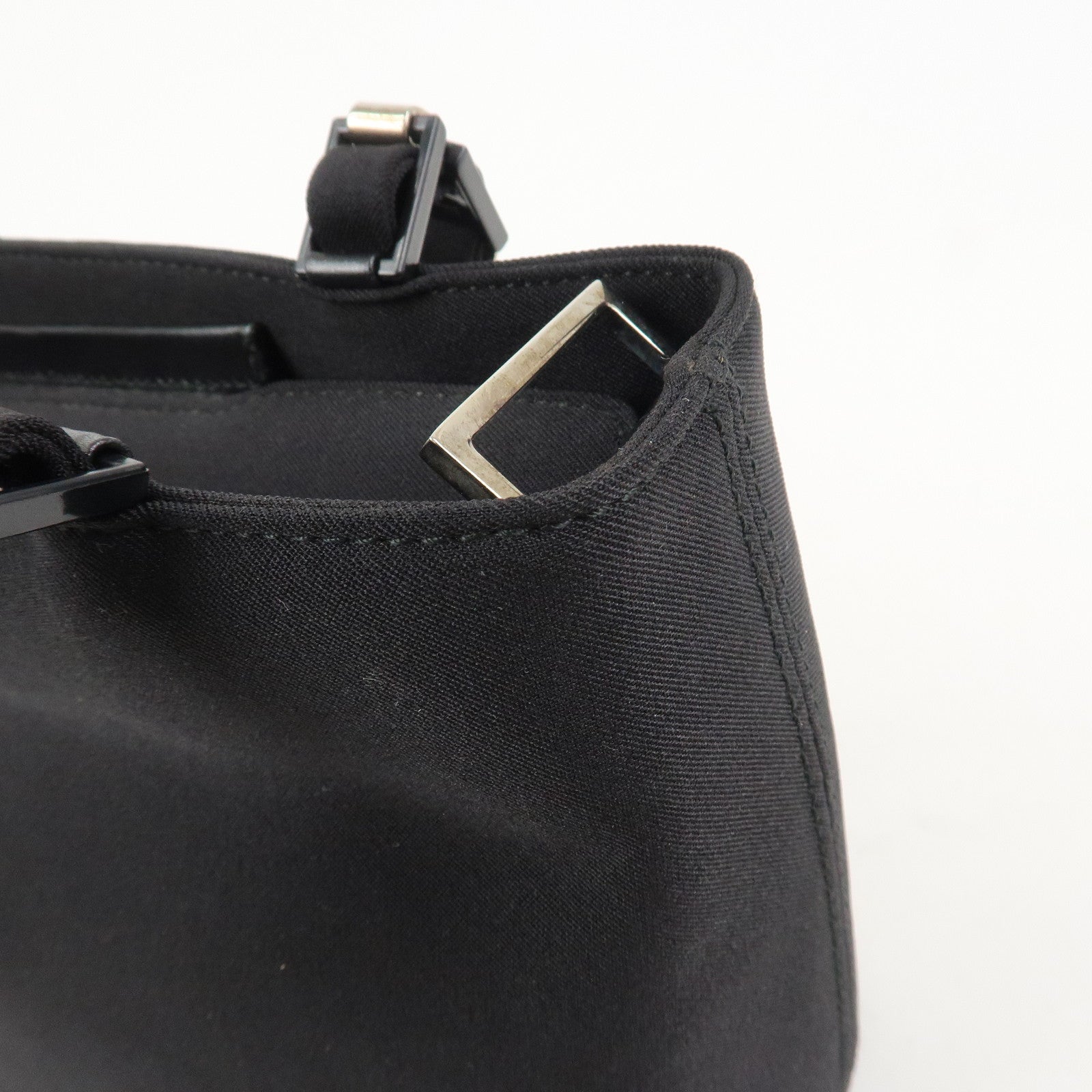 Ferragamo Logo Nylon Hand Bag Shoulder Bag Black