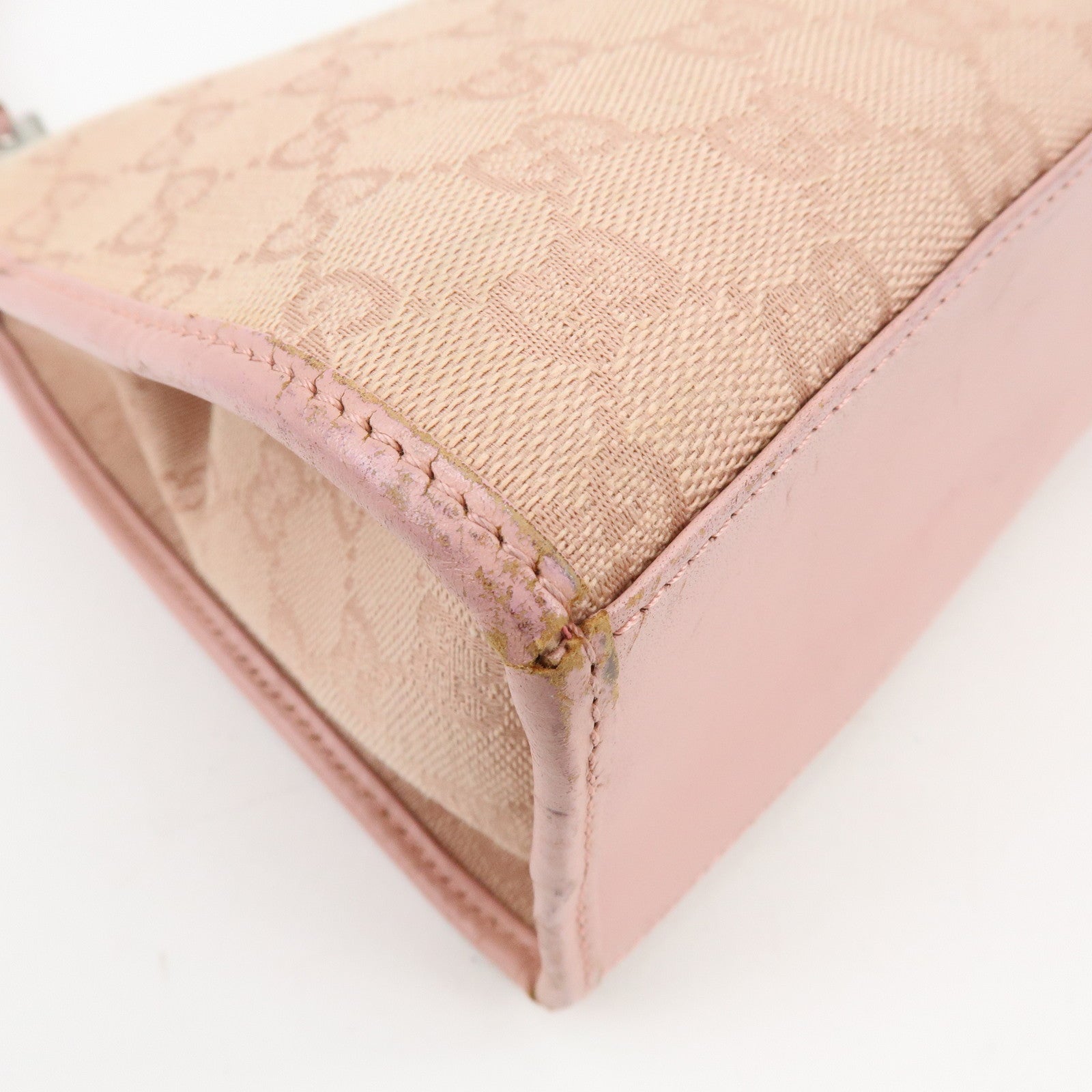 GUCCI Jackie GG Canvas Leather Shoulder Bag Pink 002・1067