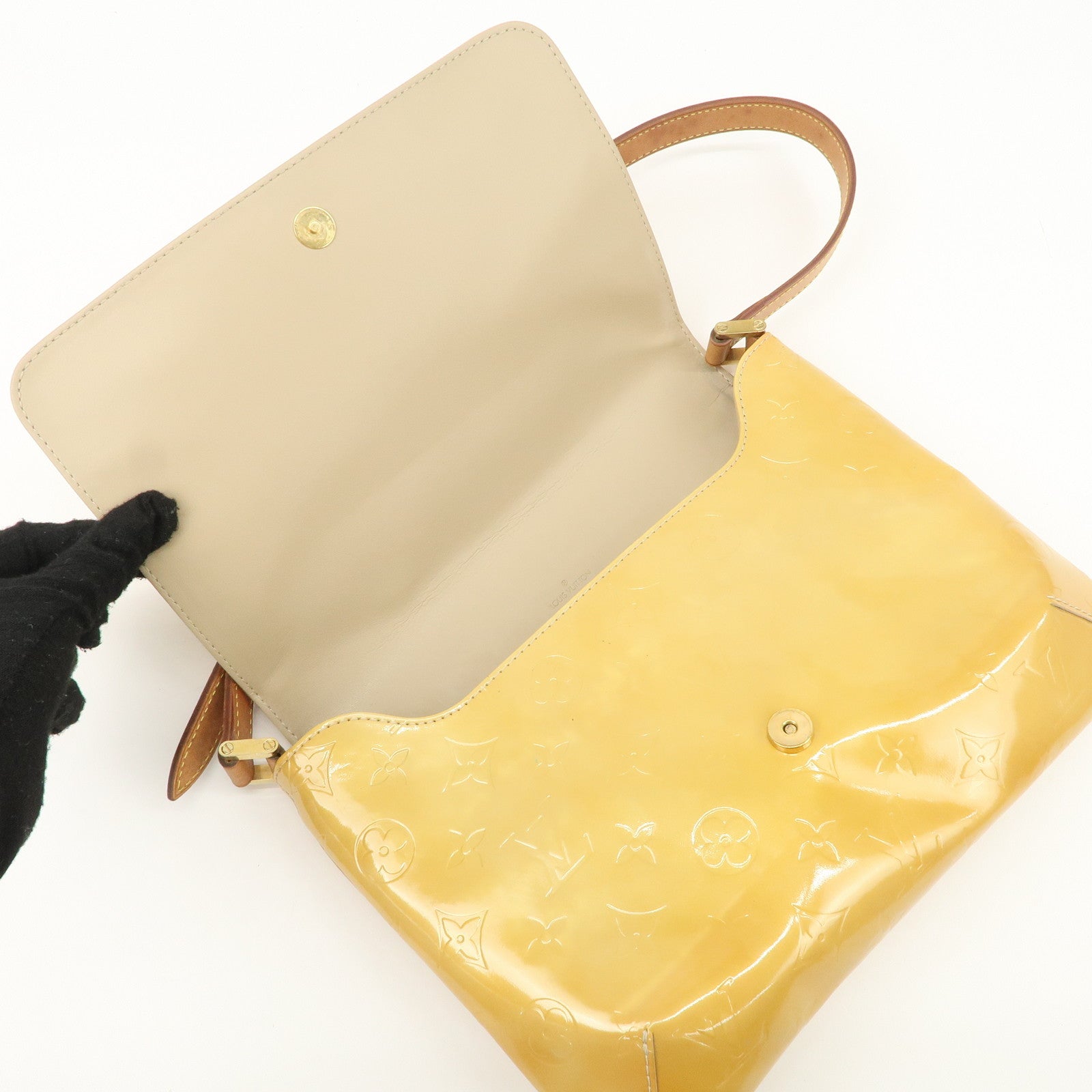 Louis Vuitton Vernis Thompson Street Shoulder Bag Beige M91008 Used