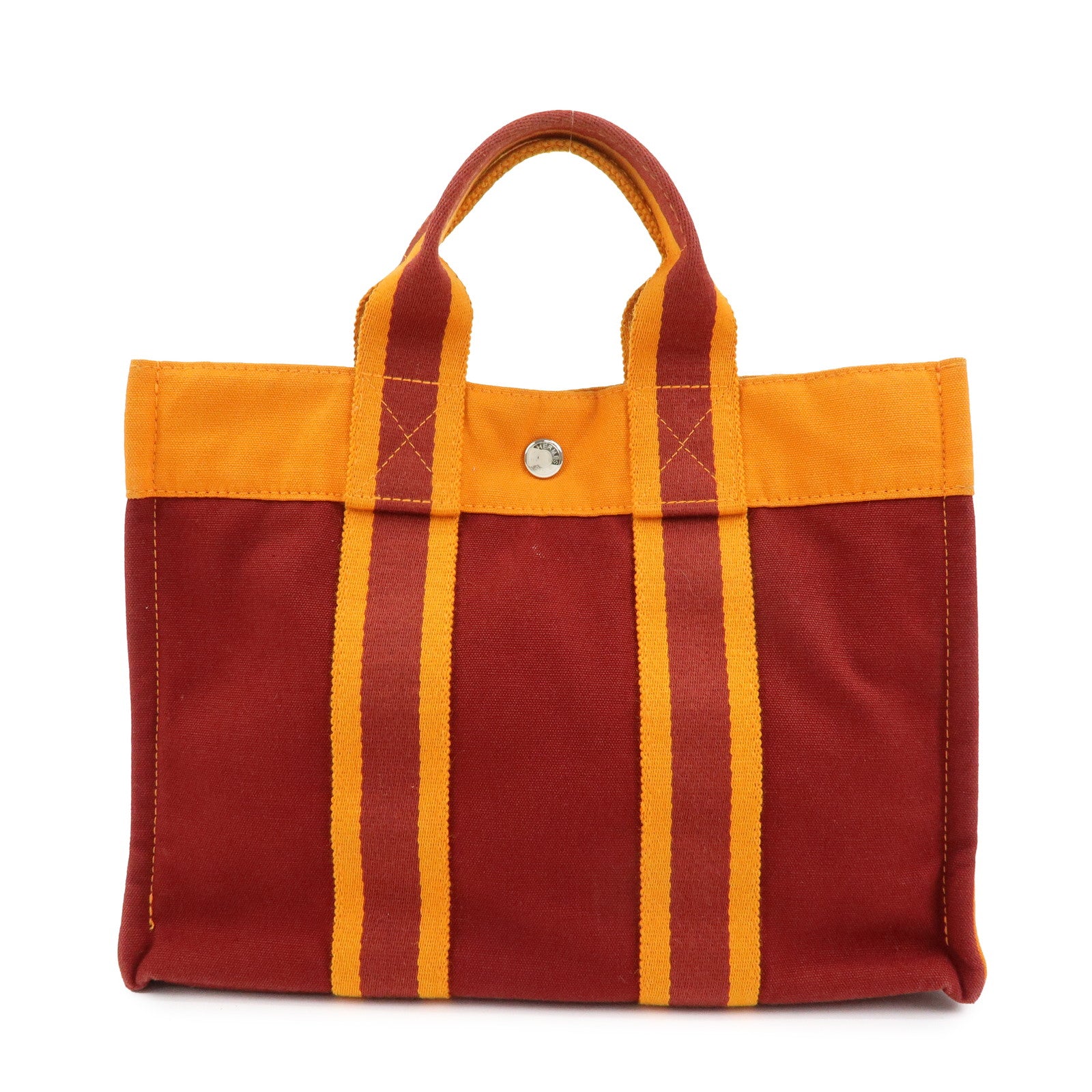 HERMES Fourre Tout PM Tote Bag FRENCH FESTIVAL OF HAWAII Red Brown