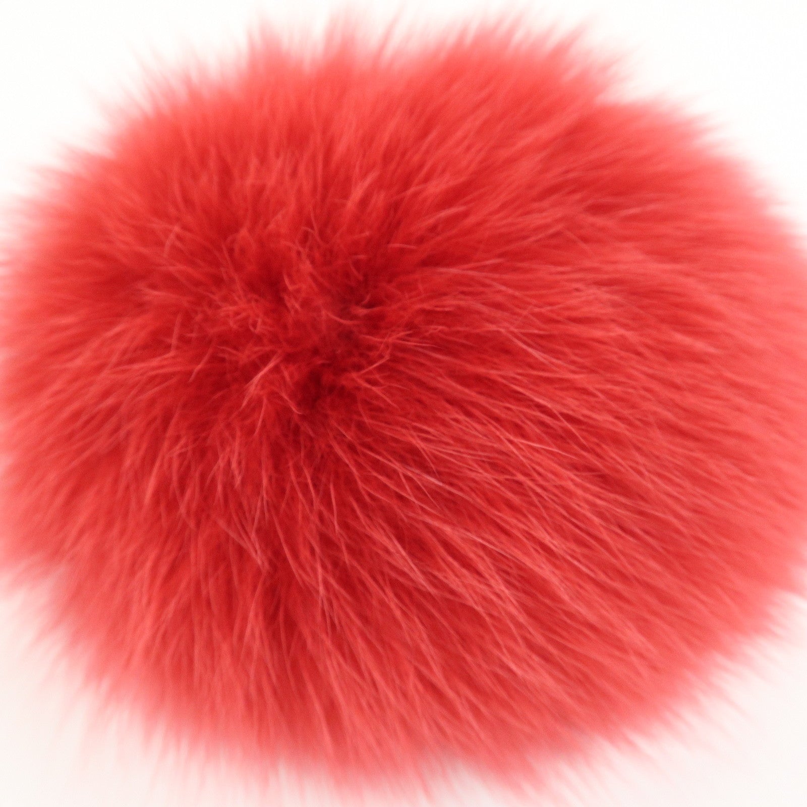 FENDI ABCHARM Inicial A Fur Pom Pom Charm Key Chain Bag Charm Red