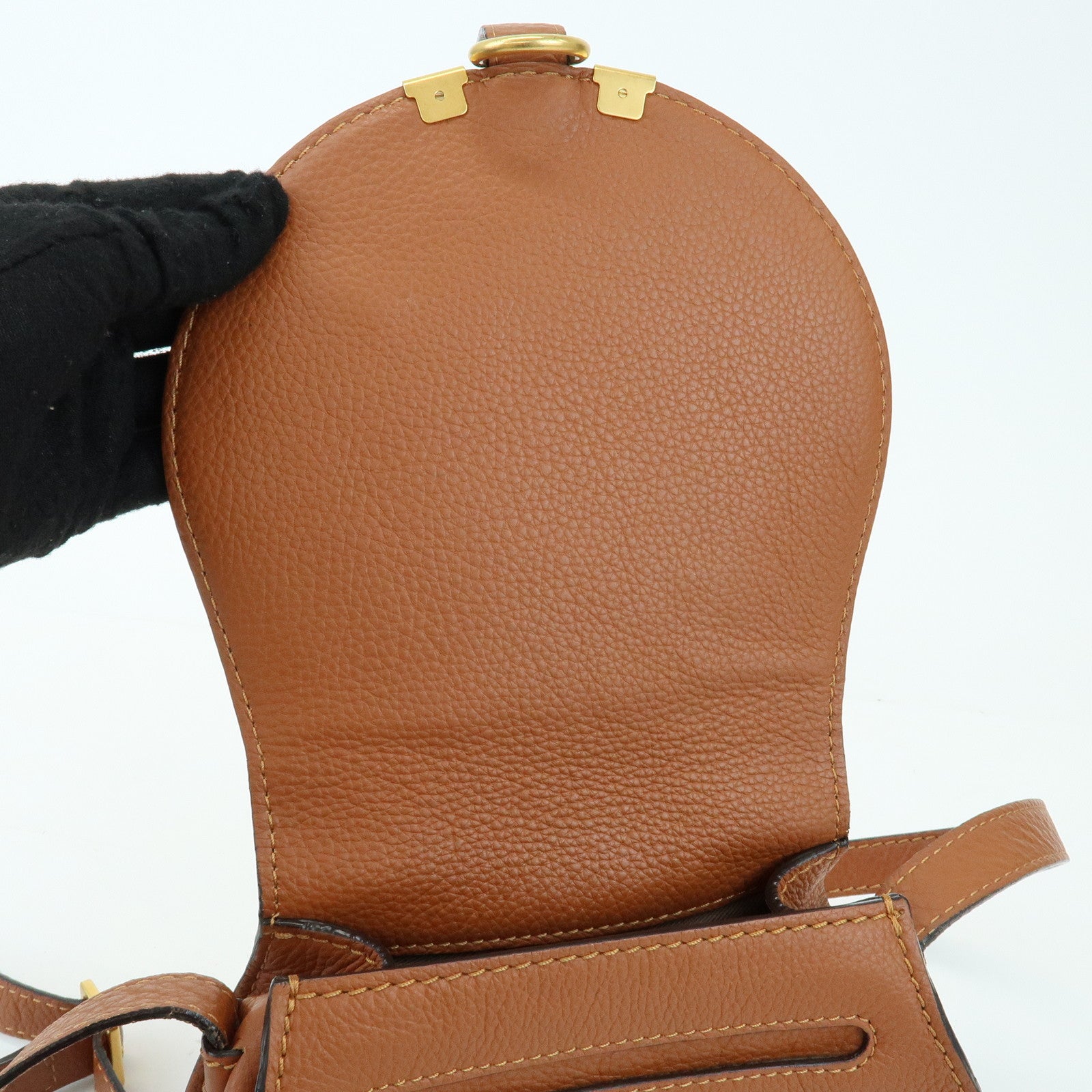 Chloe Marcie Leather Shoulder Bag Crossbody Bag Brown
