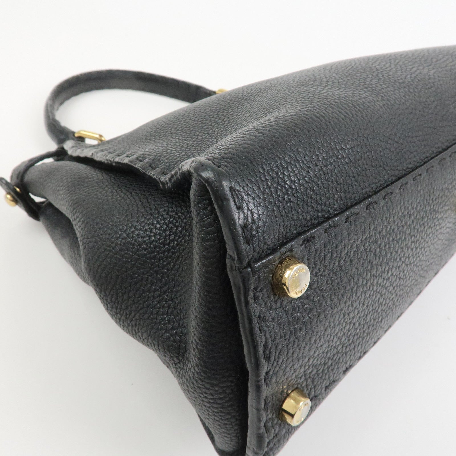 FENDI Selleria Peekaboo Leather 2Way Bag Hand Bag Shoulder Bag