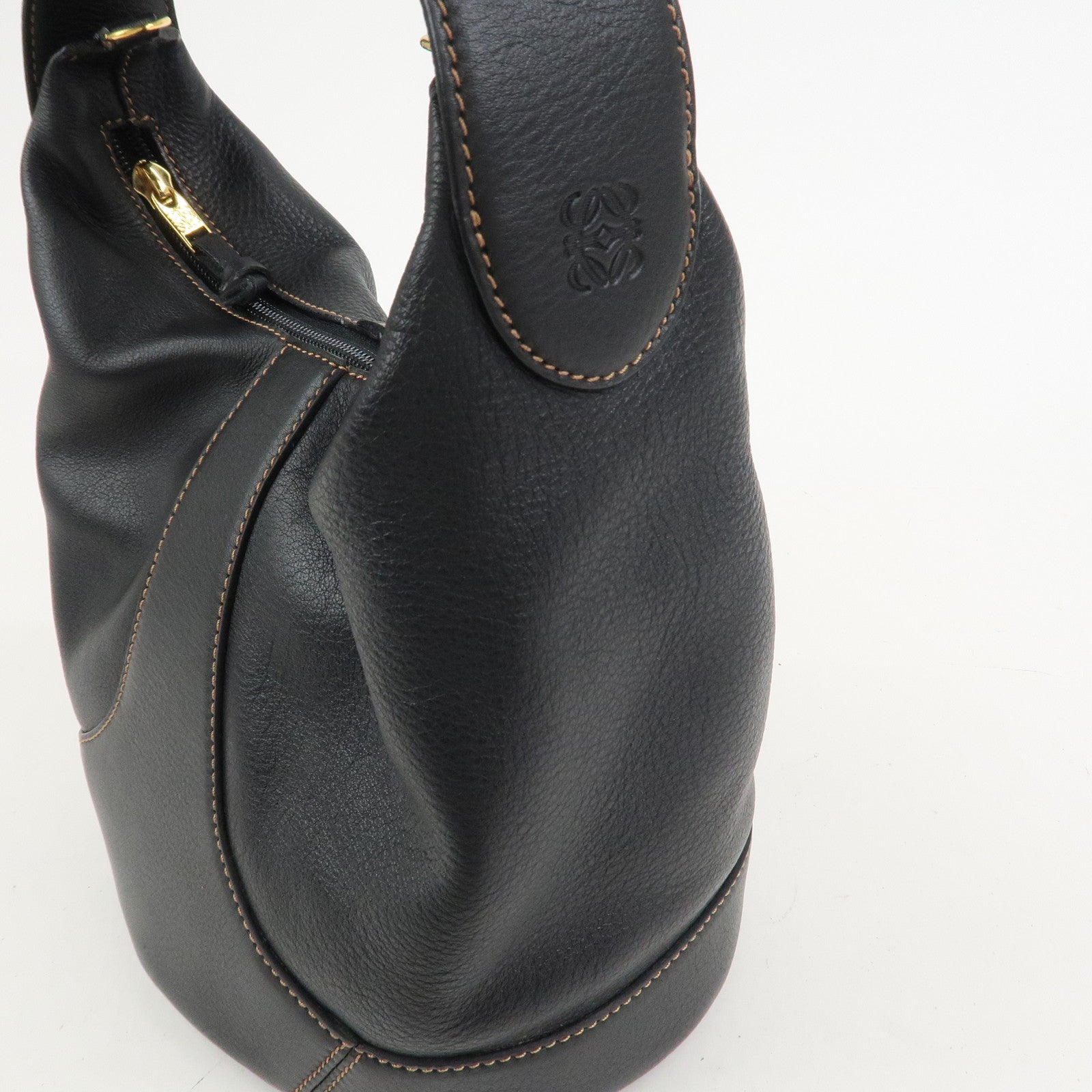 LOEWE Anagram Leather 2WAY Bag Shoulder Bag Hand Bag Black