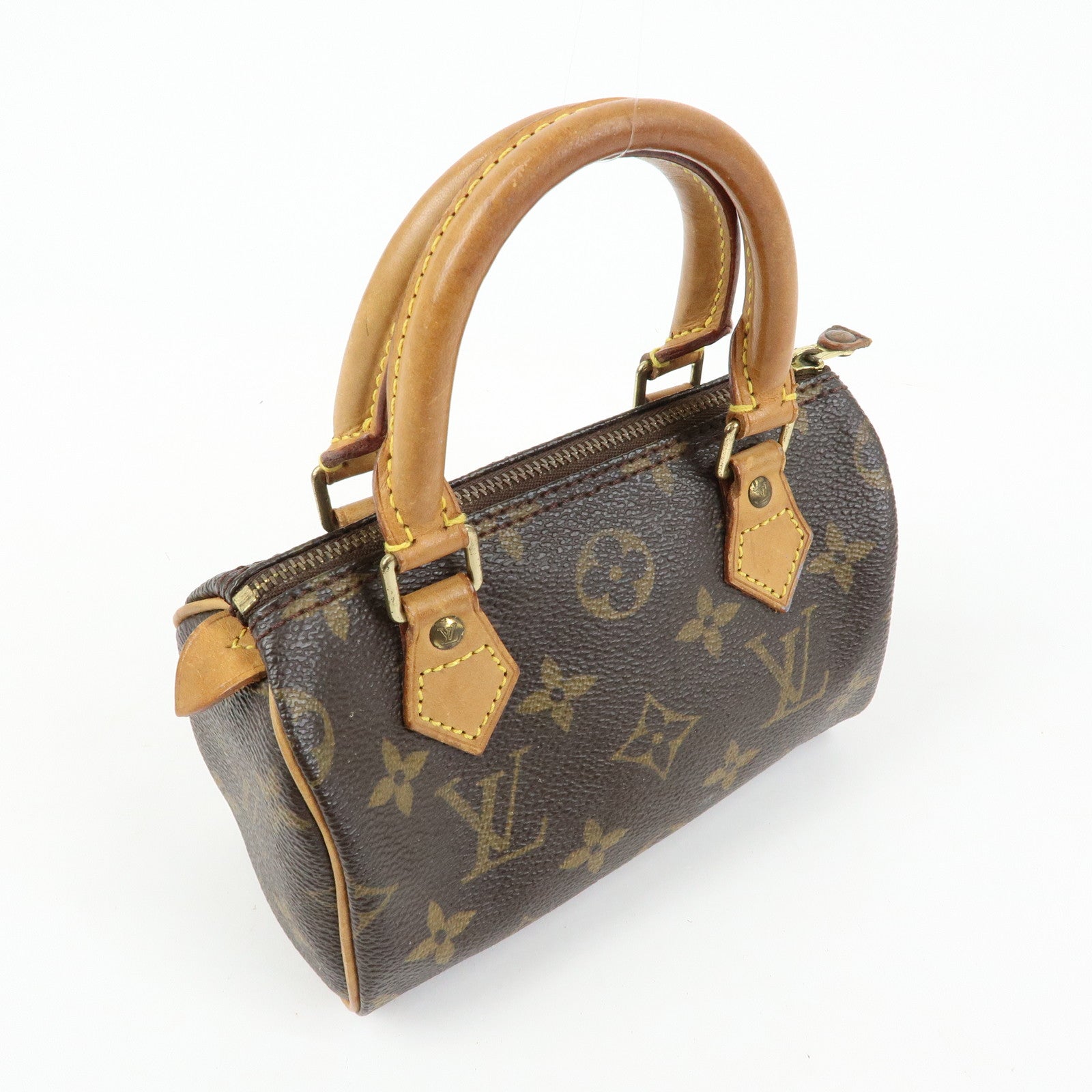 Louis Vuitton Monogram Mini Speedy Hand Bag Brown M41534