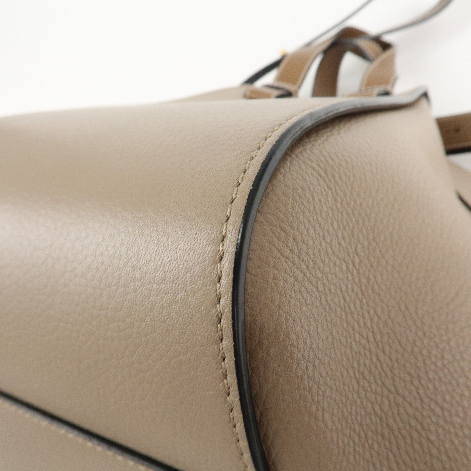 LOEWE Anagram Leather Hammock Small Shoulder Bag Greige Used