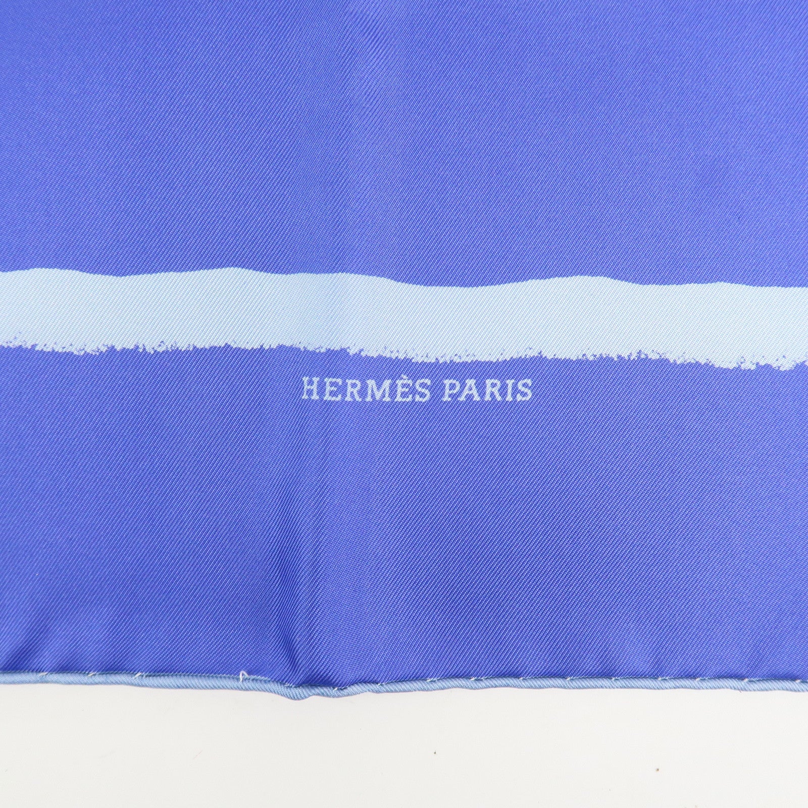 HERMES Carre 90 Silk 100% Scarf MEDITERRANEE Blue Used