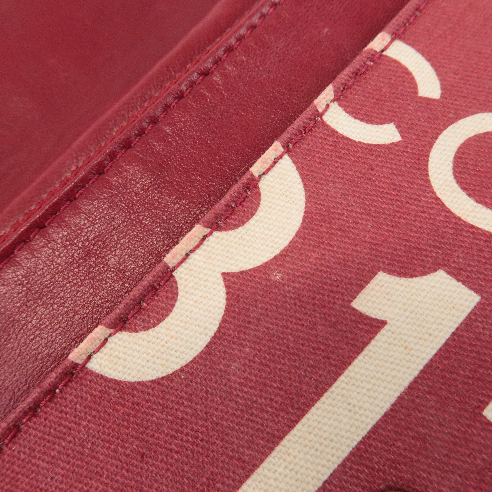 CHANEL By Sea Line Canvas Chain Shoulder Bag Red Used