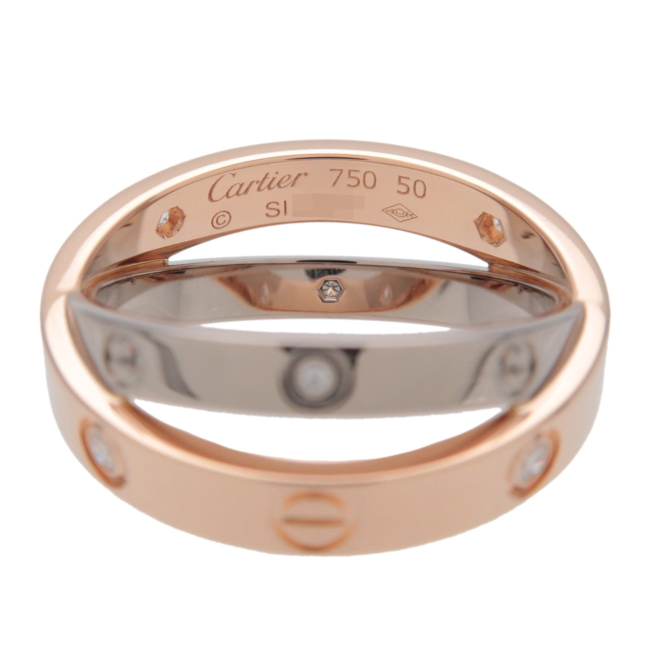 Cartier Be Love 6P Diamond Ring K18 750PG/WG #50 US5.5 EU50 HK12