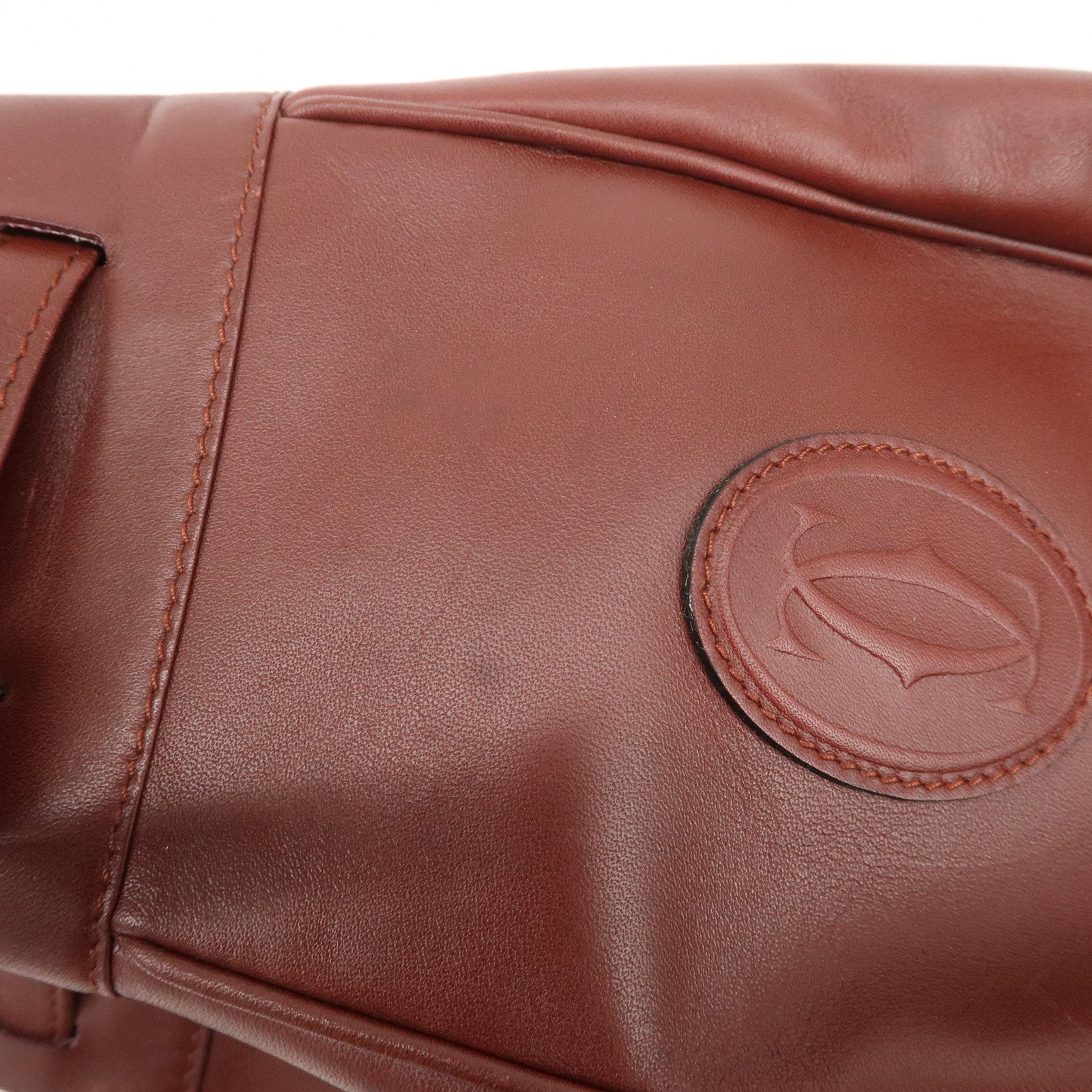 Cartier Must de Cartier Calf Leather Shoulder Bag Burgundy