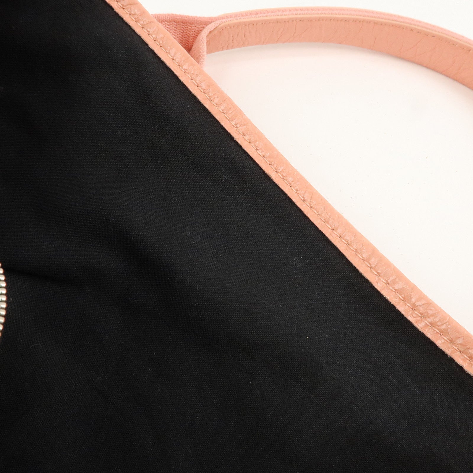 BALENCIAGA Navy Cabas M Canvas Leather Tote Bag Hand Bag Pink