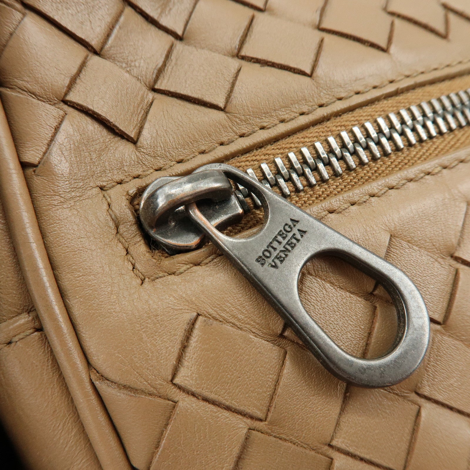 BOTTEGA VENETA Intrecciato Leather Shoulder Crossbody Bag Beige
