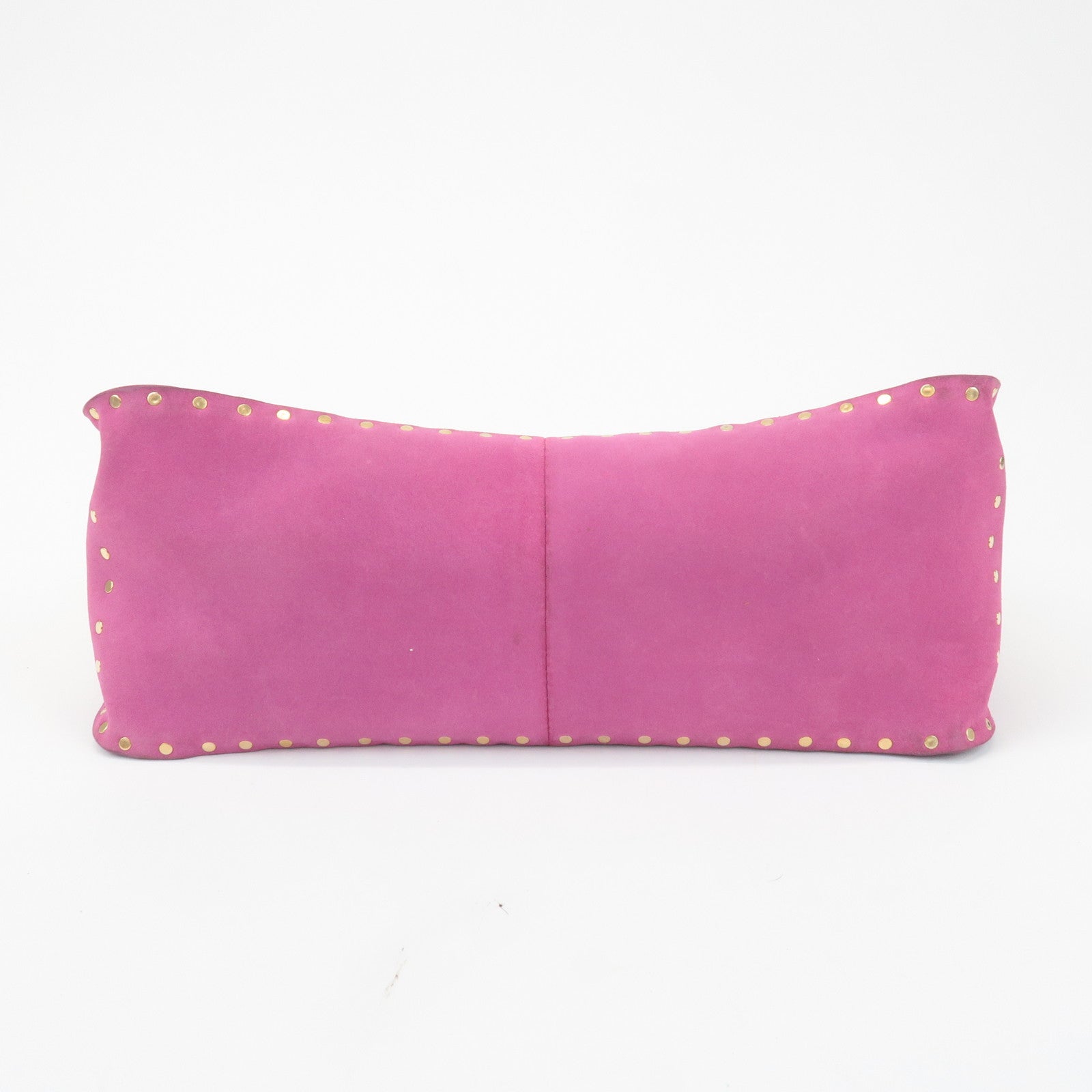 CELINE Suede Leather Studs Buggy Bag Hand Bag Pink Gold