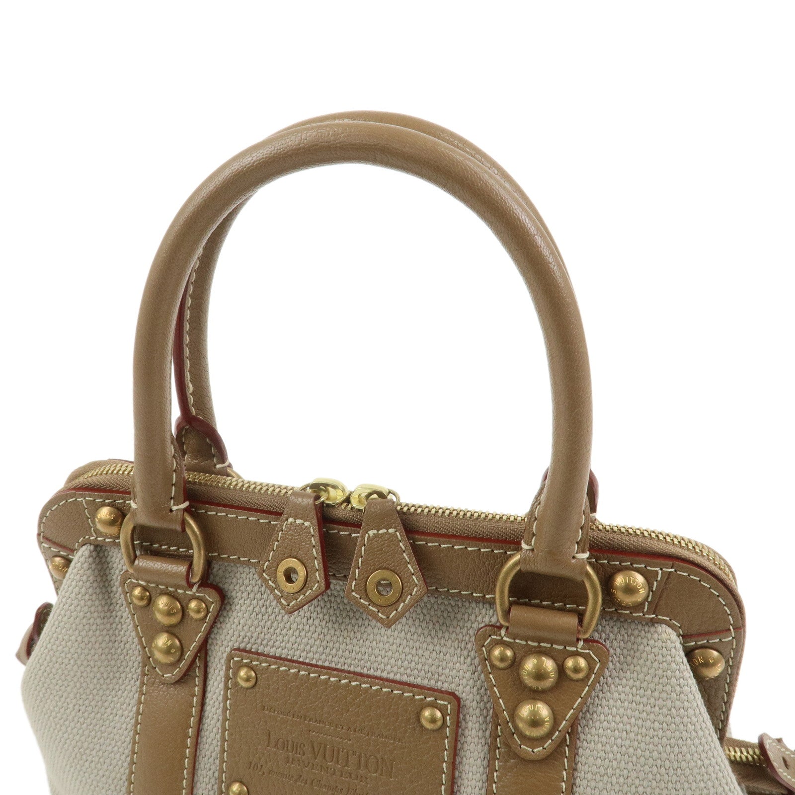 Louis Vuitton Antigua Sac de Nuit PM Canvas Hand Bag Beige M48827