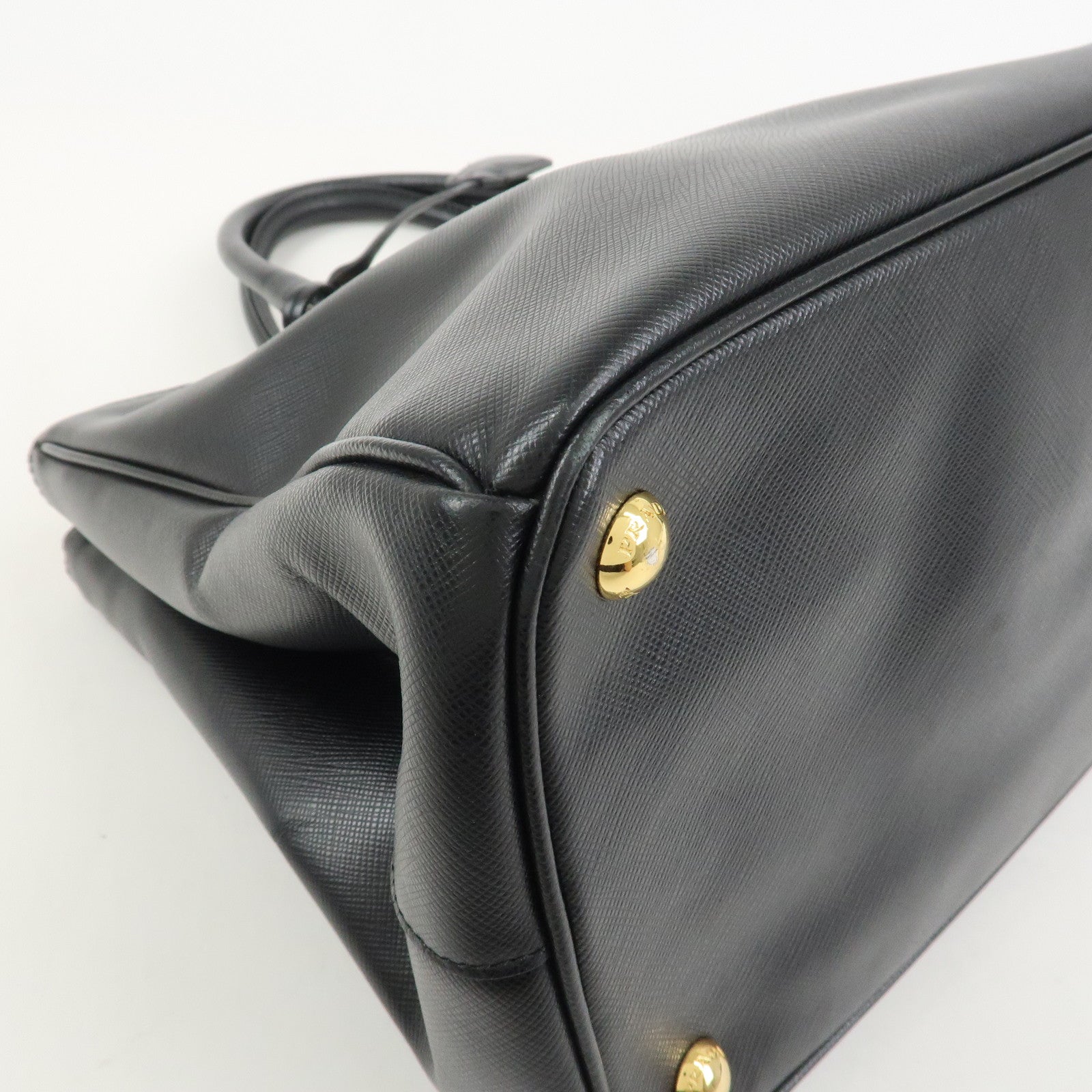 PRADA Galleria Triangle Logo Saffiano Leather 2Way Bag Black BN2274