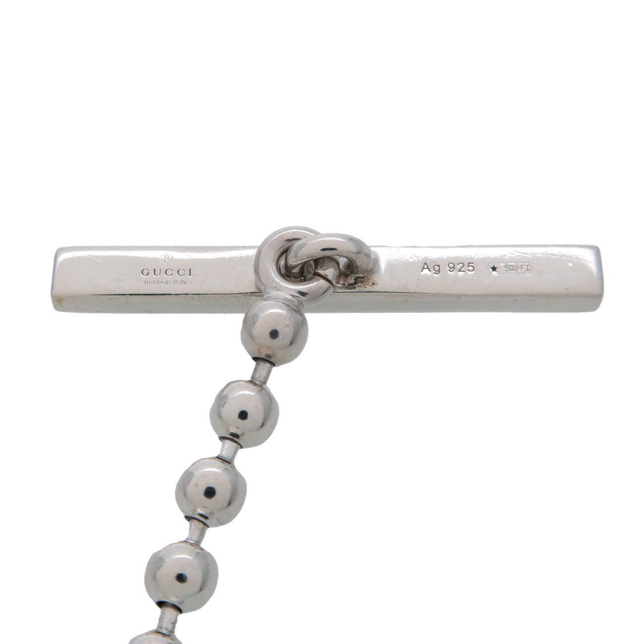 GUCCI Interlocking G Necklace SV925 Silver 216435