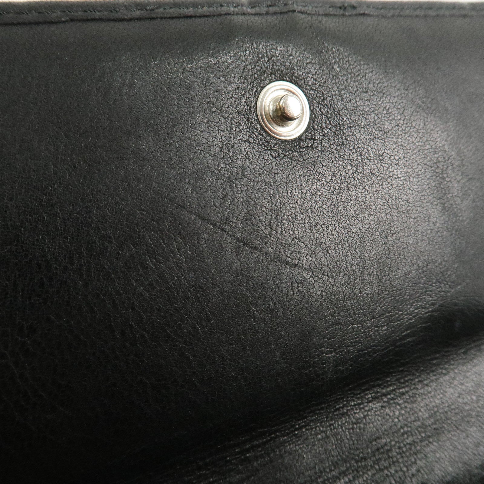 JIMMY CHOO Leather Studs Chain Wallet Shoulder Bag Black Used