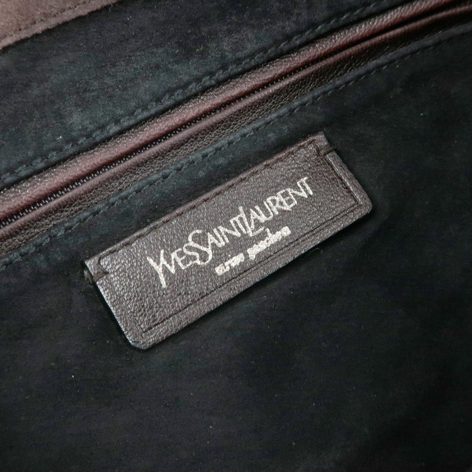 SAINT LAURENT PARIS YSL Naja Flower Suede Shoulder Bag Brown