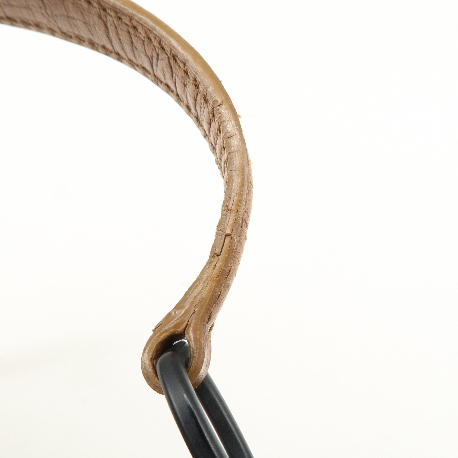 GUCCI Bamboo GG Canvas Leather Hand Bag Beige Brown 112366 Used