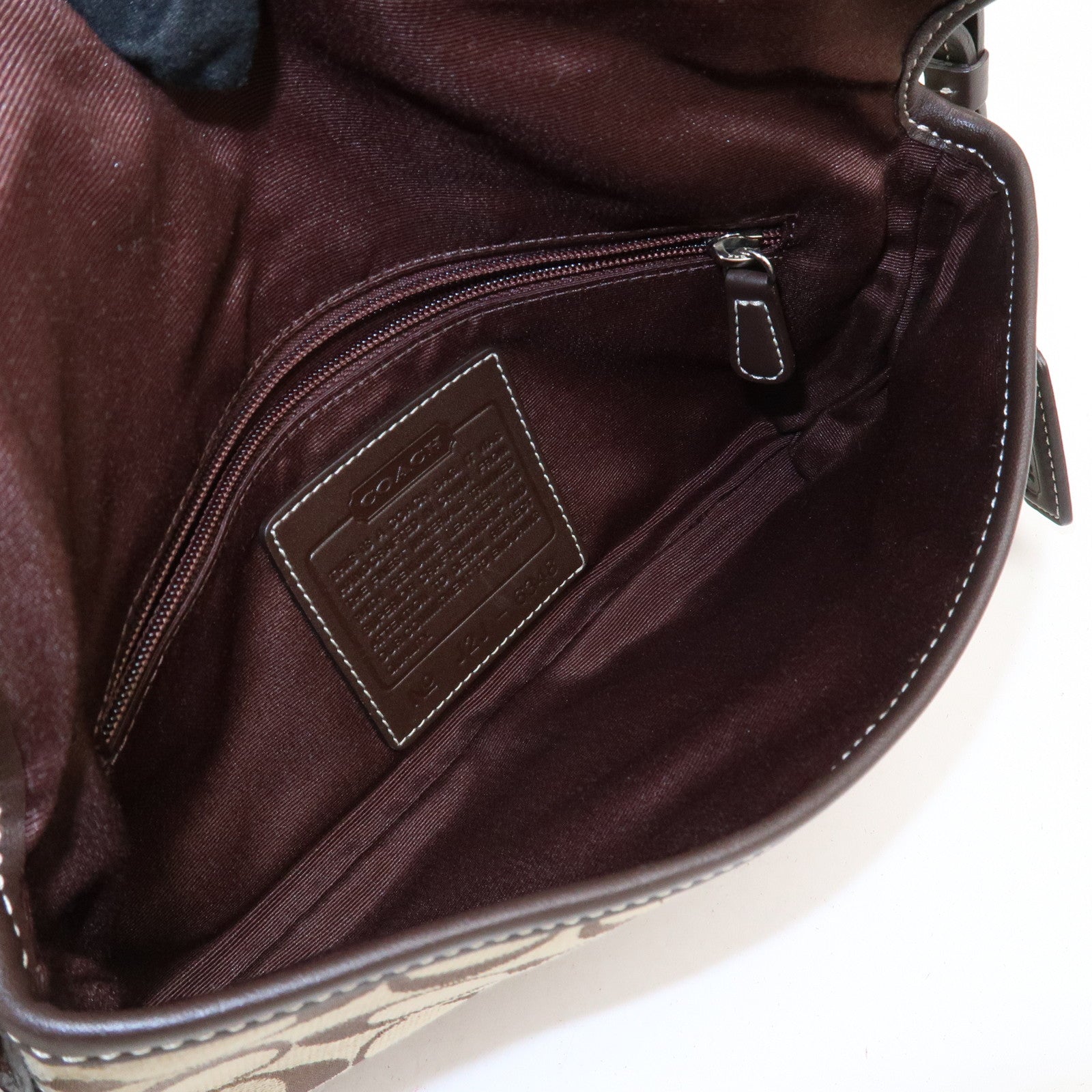 COACH Signature Canvas Leather Shoulder Bag Hand Bag Brown