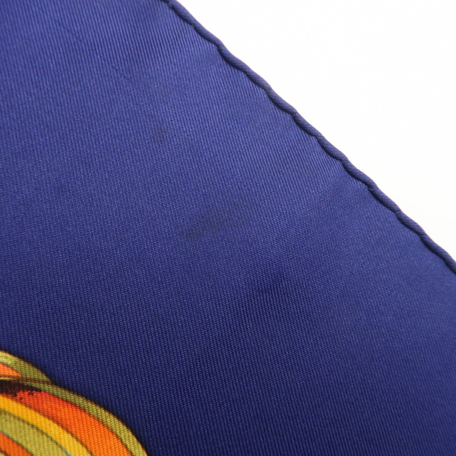 HERMES Carre 90 LES RUBANS DU CHEVAL Silk 100% Scarf Navy