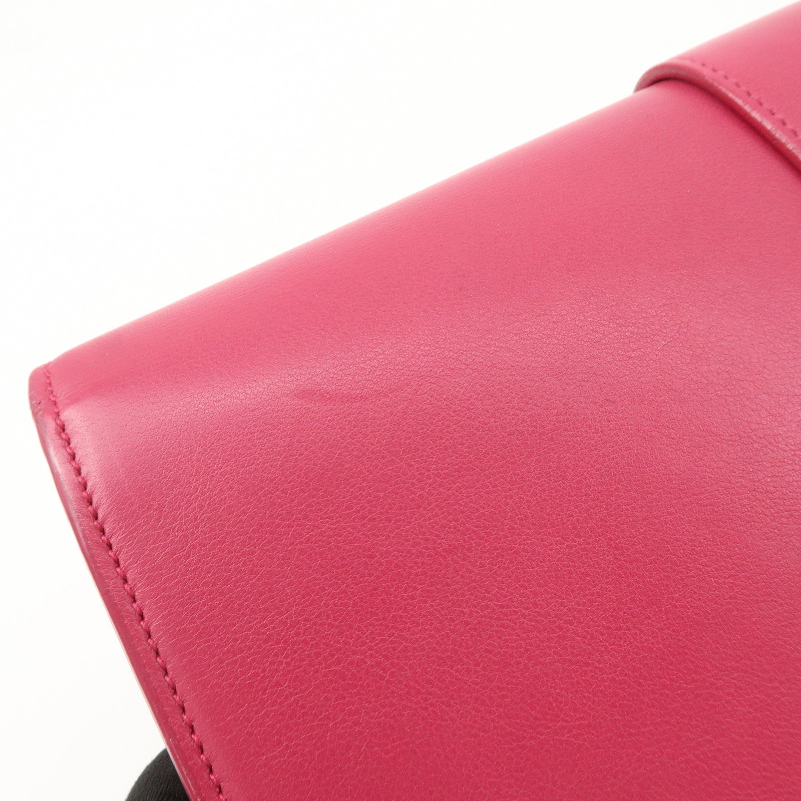 SAINT LAURENT PARIS Leather Clutch Bag Pink Gold HDW Used