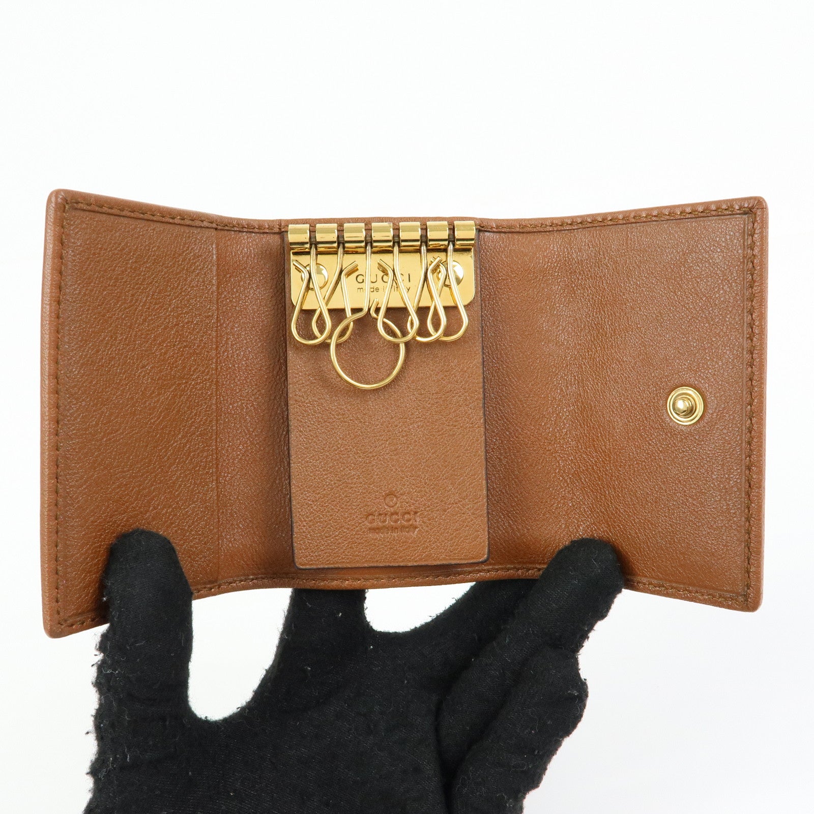 GUCCI GG Marmont Bamboo 6 Key Rings Key Case Brown 658636