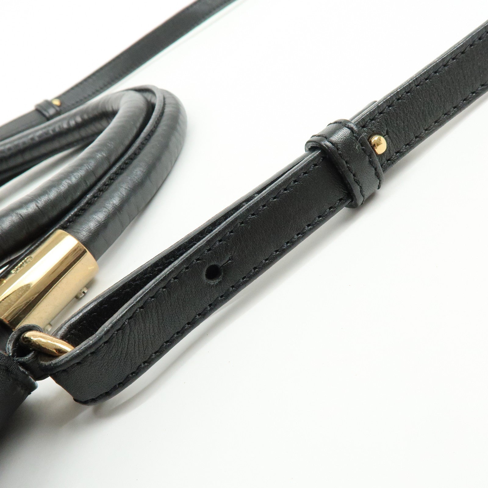 Chloe Victoria Leather 2Way Bag Shoulder Bag Black