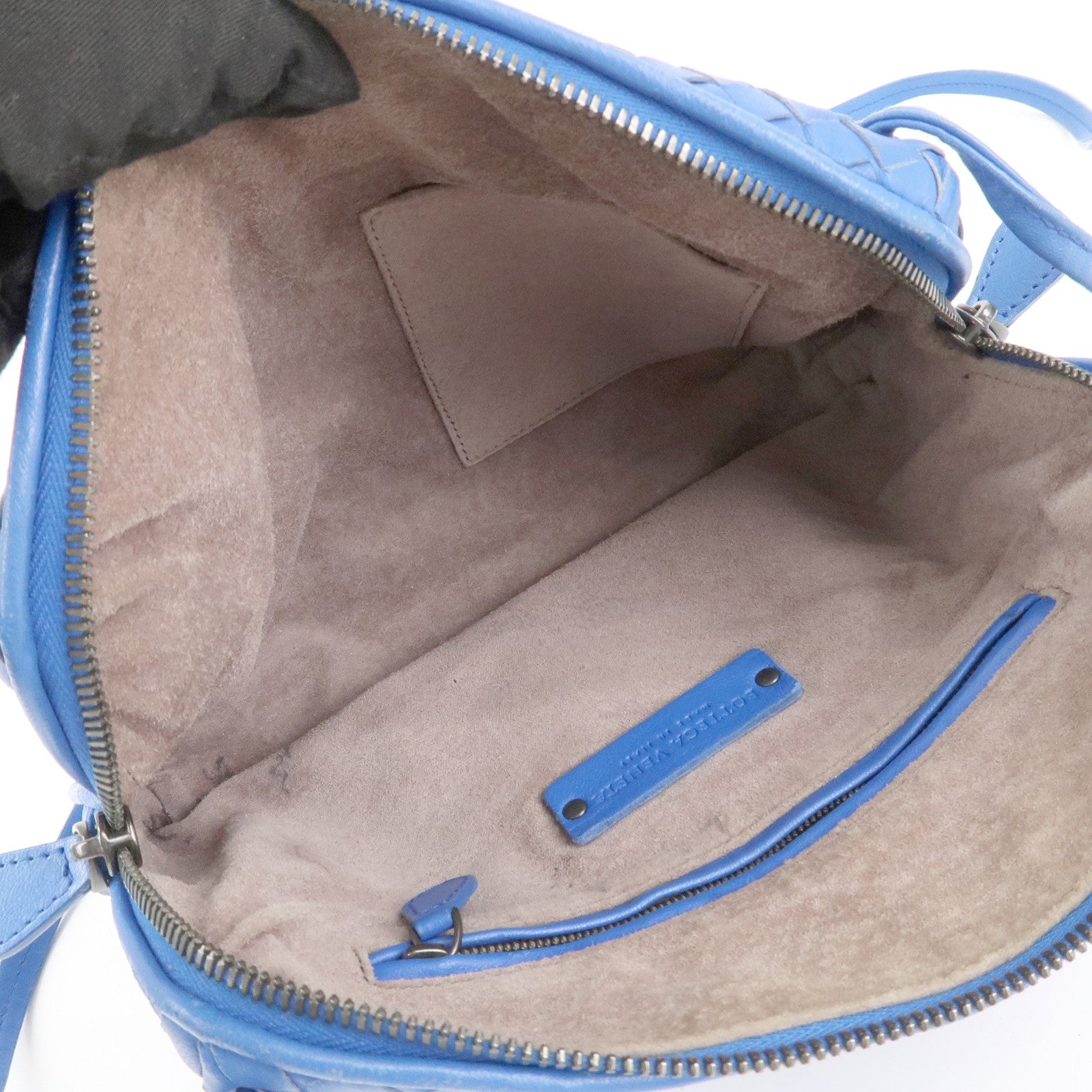BOTTEGA VENETA Intrecciato Leather Shoulder Bag Blue