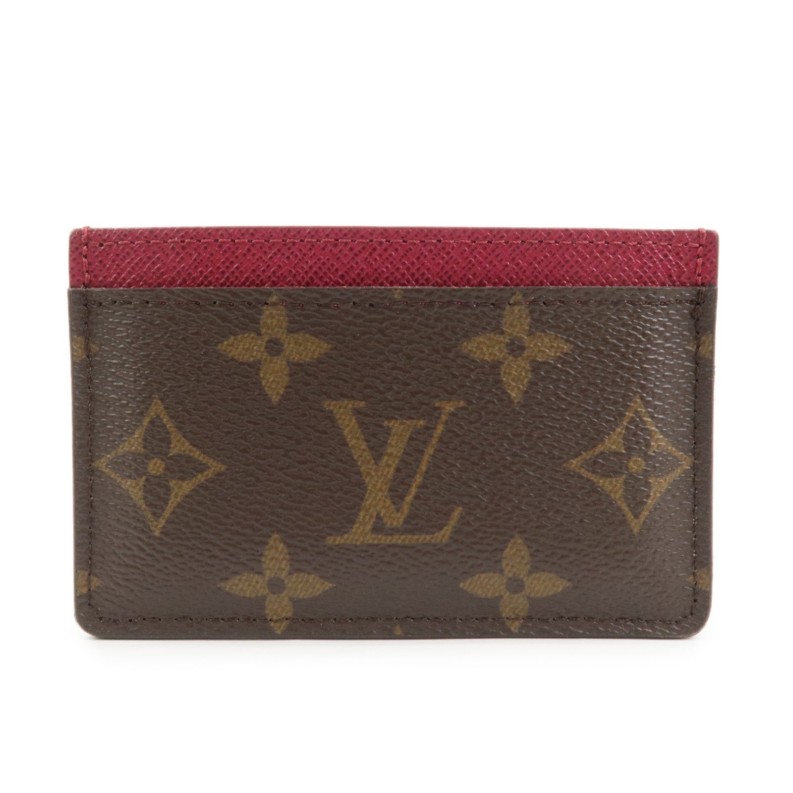 Louis Vuitton Monogram Porte Cartes Simple Card Case Fuchsia M60703