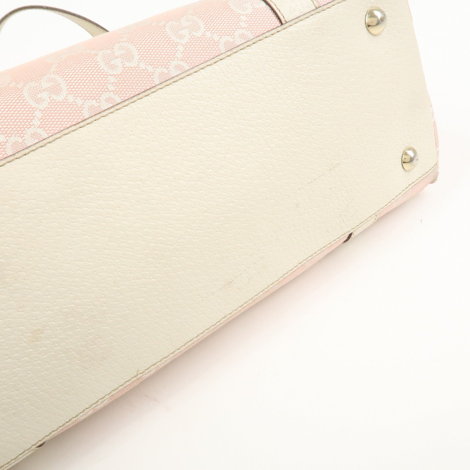 GUCCI Abbey GG Canvas Leather Tote Bag Shoulder Bag Pink 141470