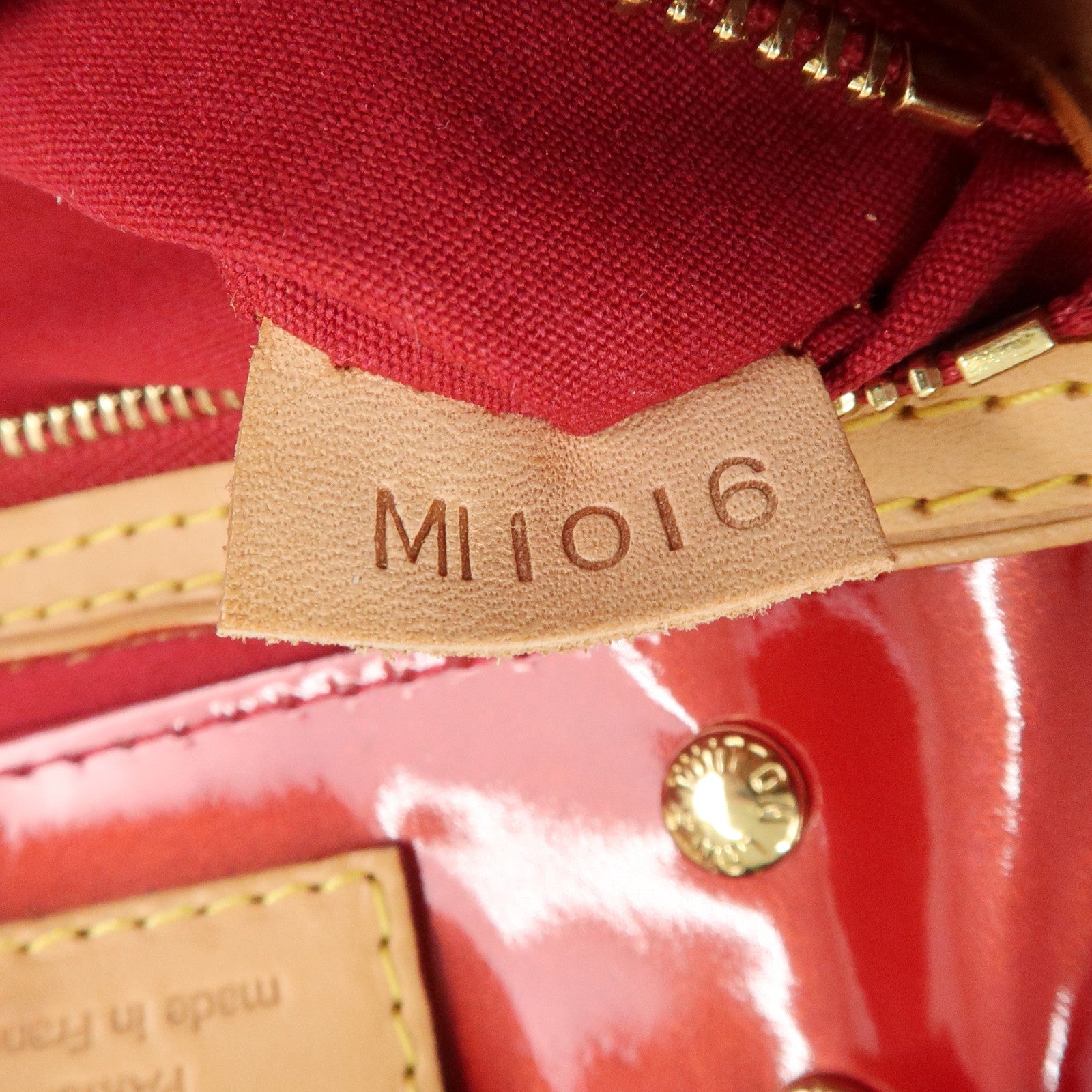 Louis Vuitton Monogram Vernis Lead PM Hand Bag Red M91990