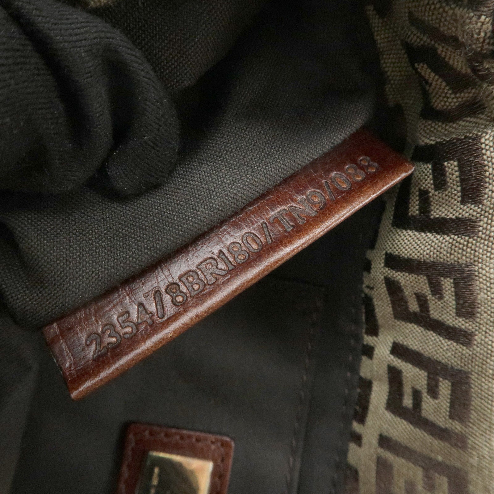 FENDI Mamma Baguette Zucchino Canvas Shoulder Bag Beige 8BR180