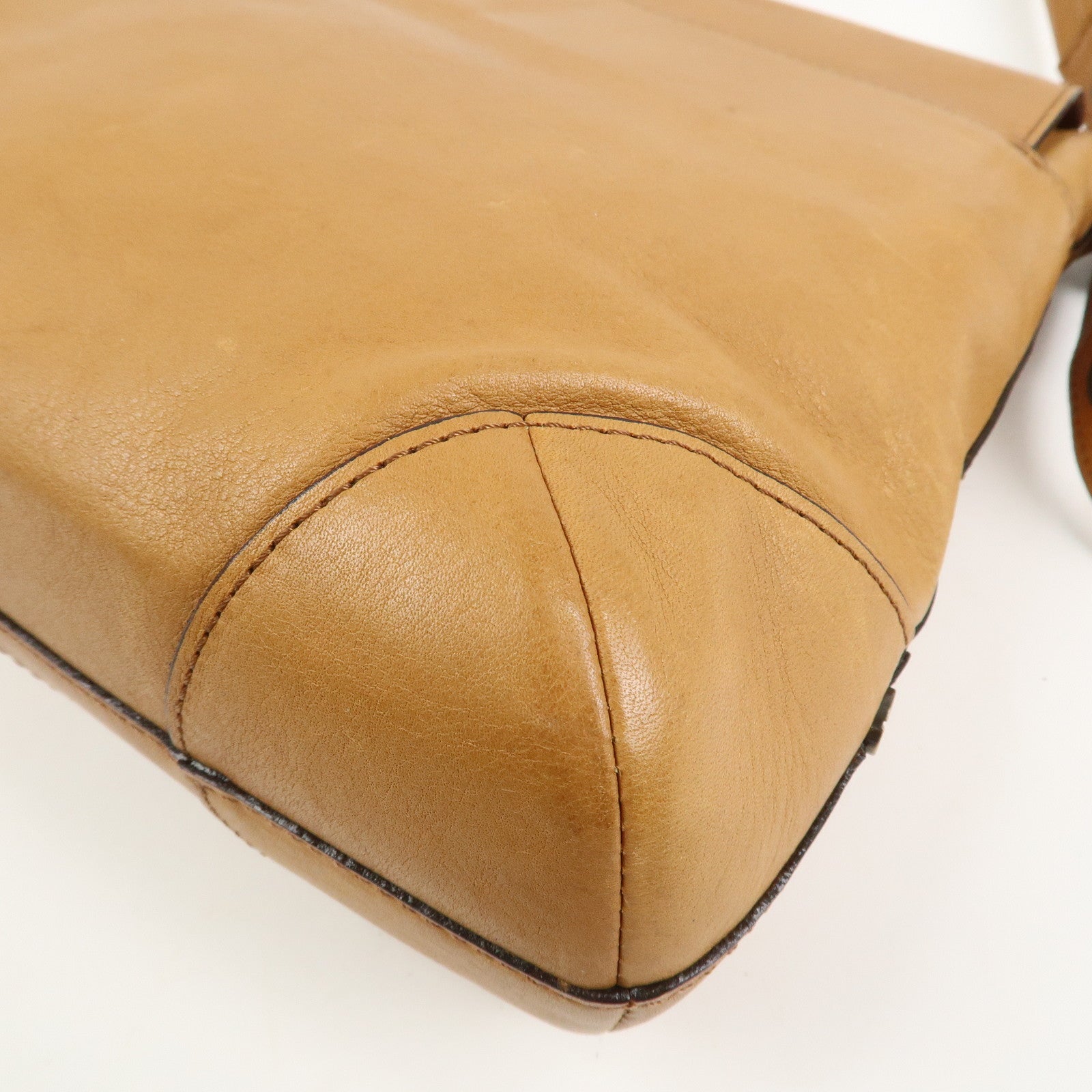 Chloe Logo Leather Shoulder Bag Hand Bag Crossbody Bag Brown