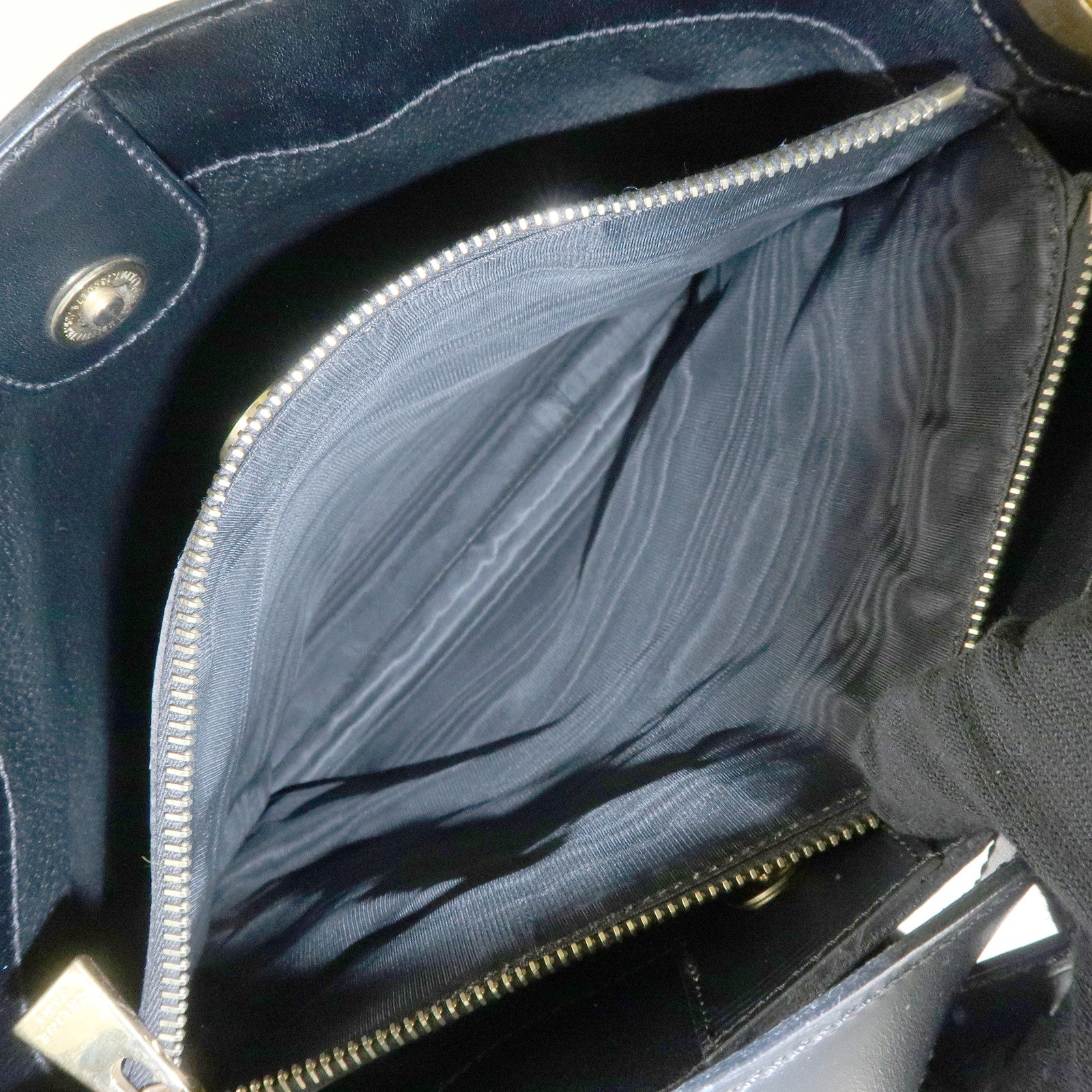 CELINE Macadam PVC Leather Shoulder Bag Gold HDW Black Brown Used