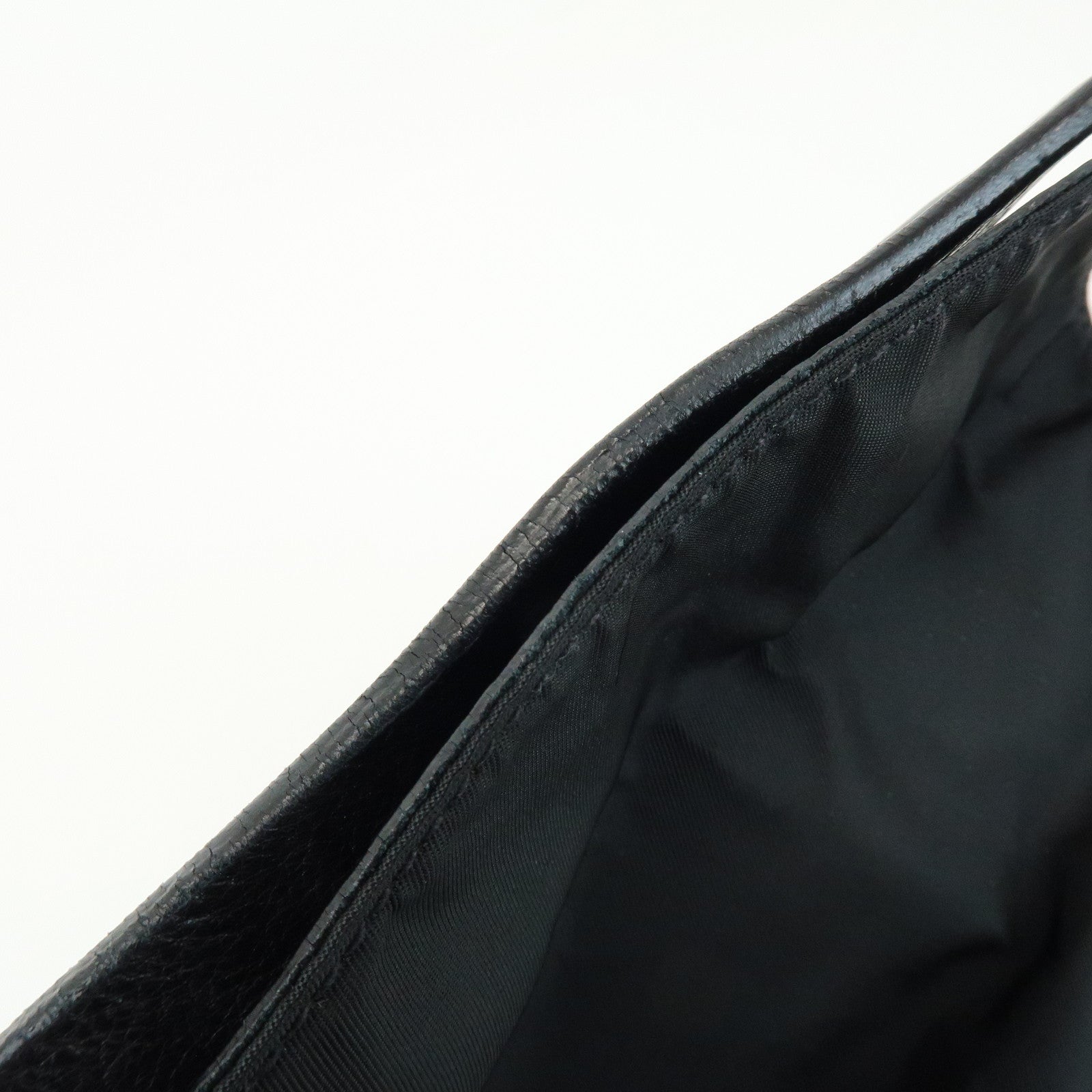 PRADA Triangle Logo Nylon Nappa Leather Shoulder Bag Black BR2613