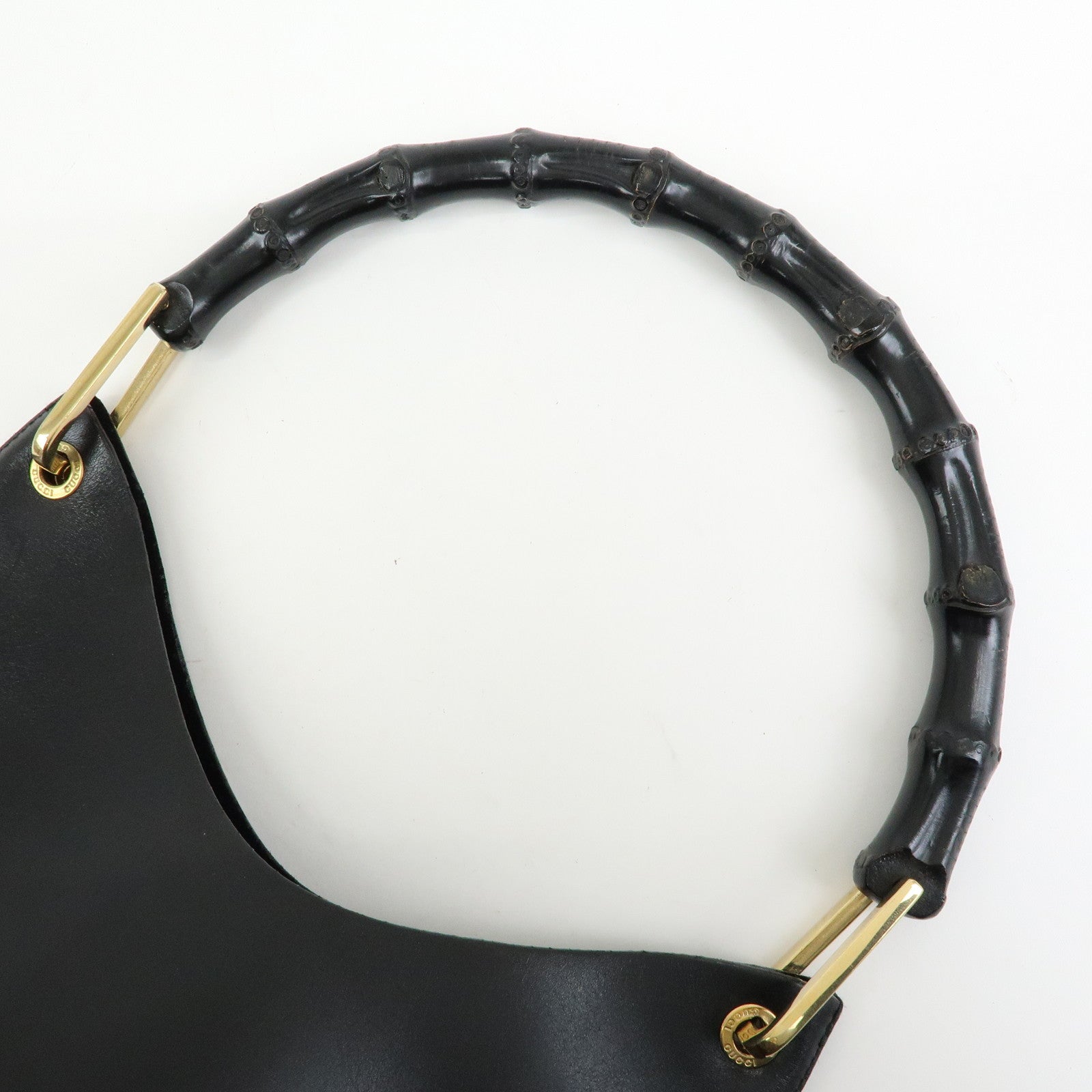 GUCCI Bamboo Leather Shoulder Bag Black 001・1553・1880