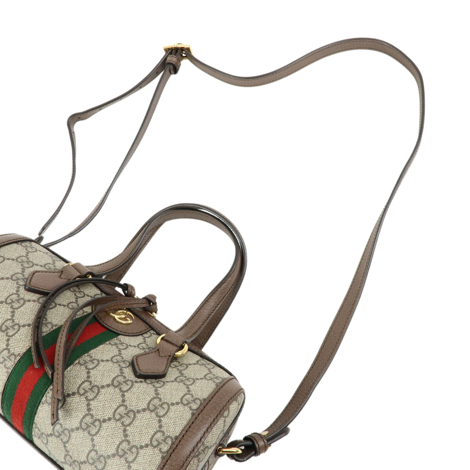 GUCCI Ophidia Sherry GG Supreme Leather Shoulder Bag Brown 602577