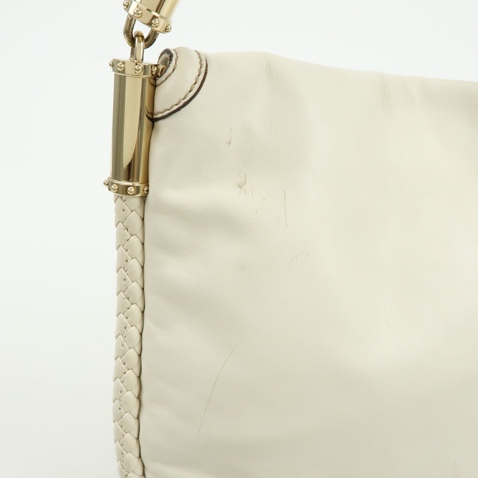 GUCCI Interlocking G Leather Shoulder Bag Ivory 167732