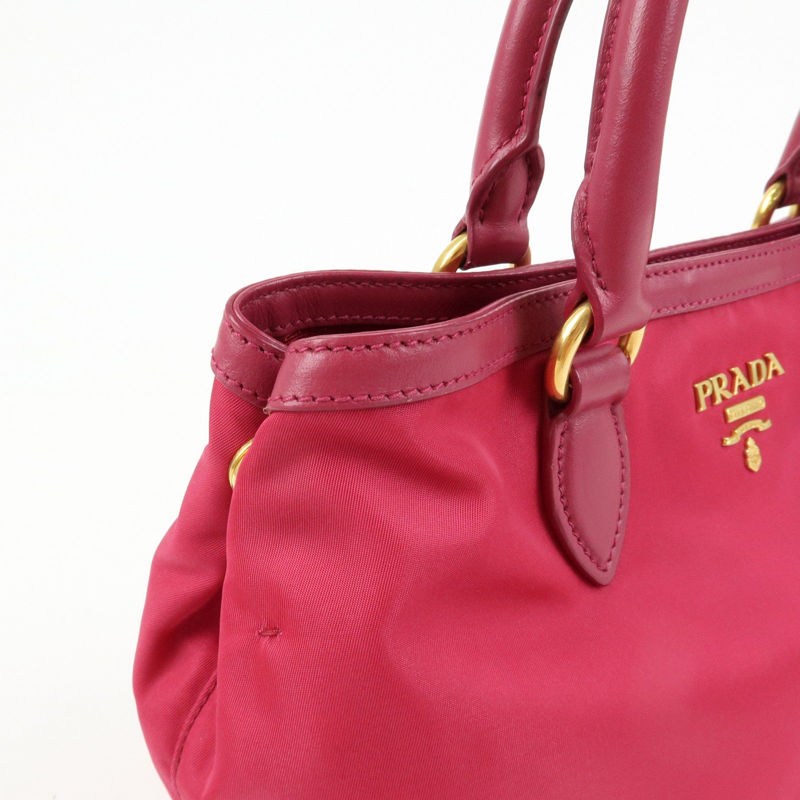 PRADA Nylon Leather 2Way Bag Hand Bag Shoulder Bag Pink 1BA172