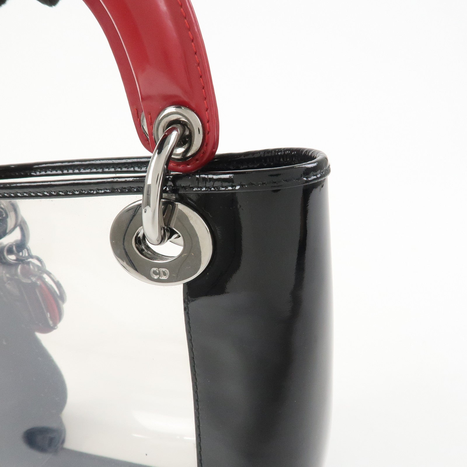 Christian Dior Lady Dior Patent Leather Transparent PVC 2WAY Bag