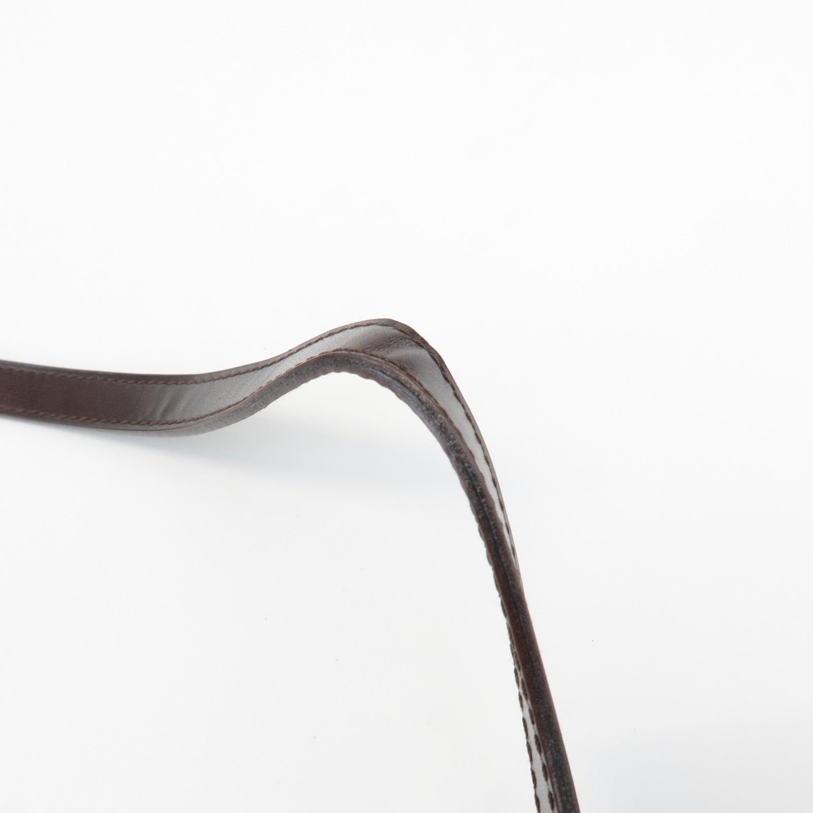 BVLGARI Logo Mania Canvas Leather B-Zero1 Drum Shoulder Bag Brown Used