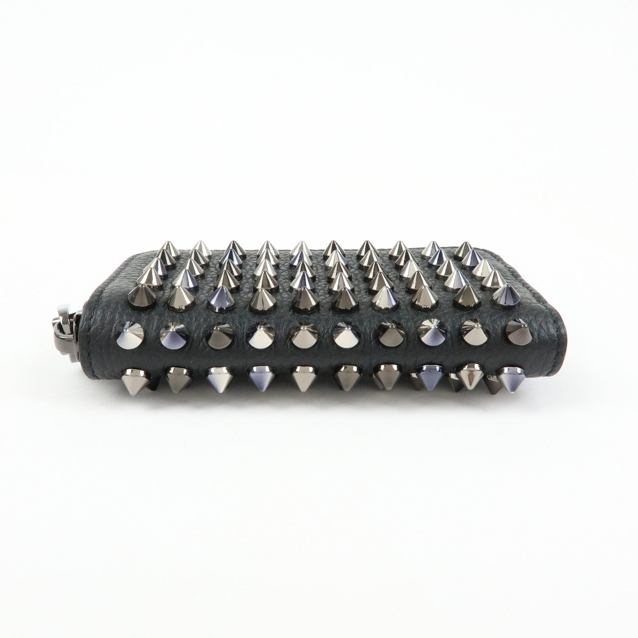 Christian Louboutin Leather Panettone Studs Key Case Black