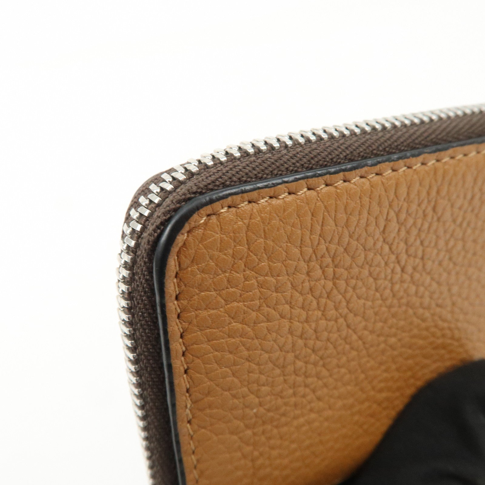 LOEWE Anagram Leather Coin Case Fragment Case Beige Brown