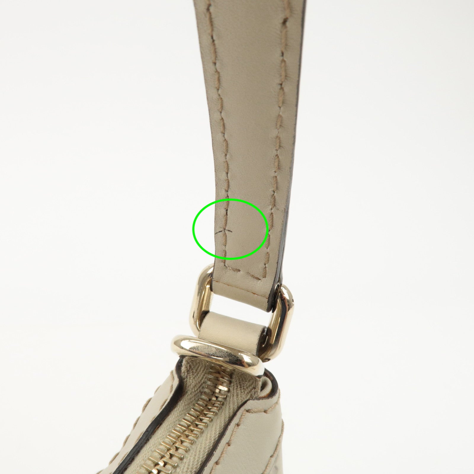 GUCCI Guccissima Mayfair Leather Shoulder Hand Bag Ivory 269893 Used