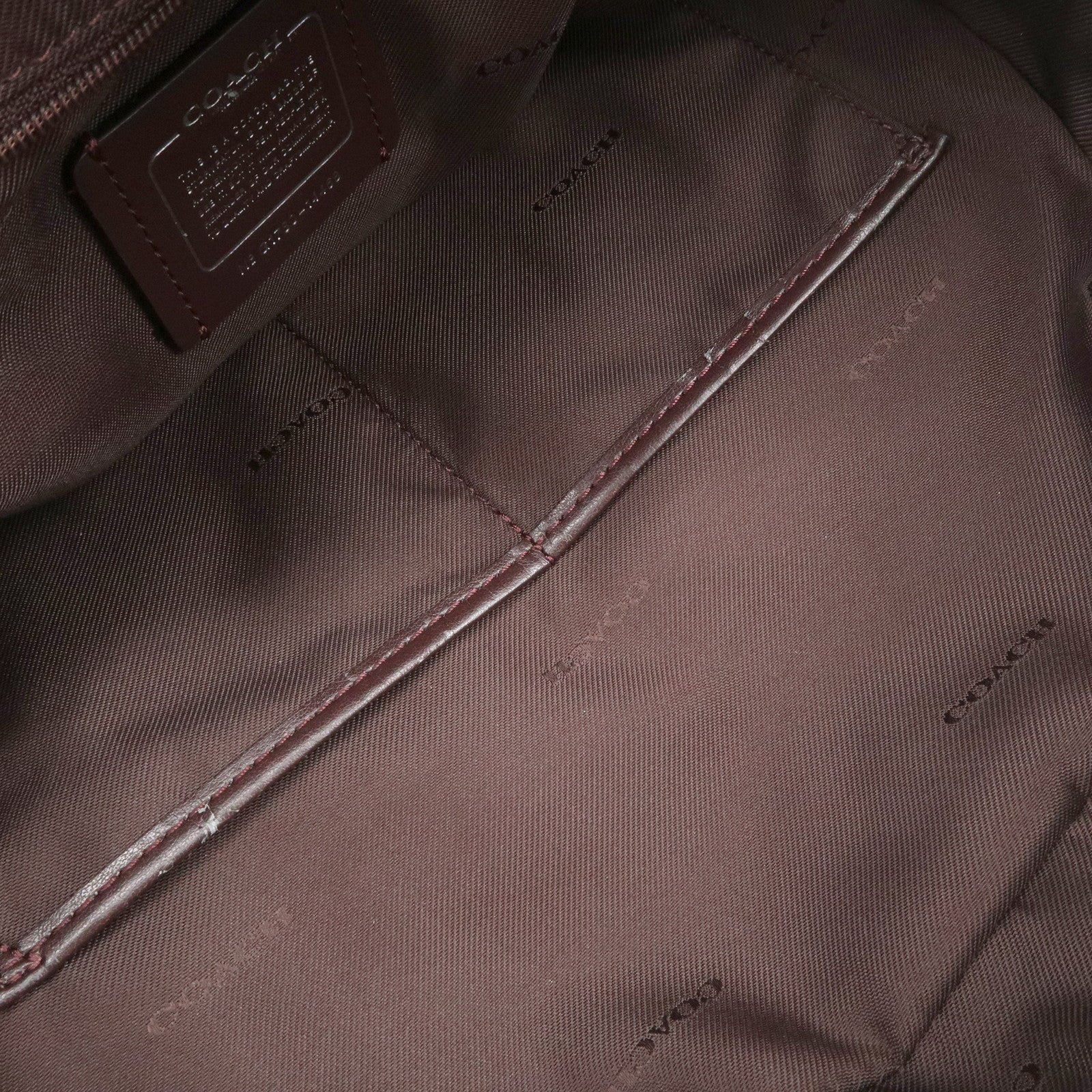 COACH Logo Leather Backpack Rucksack Brown